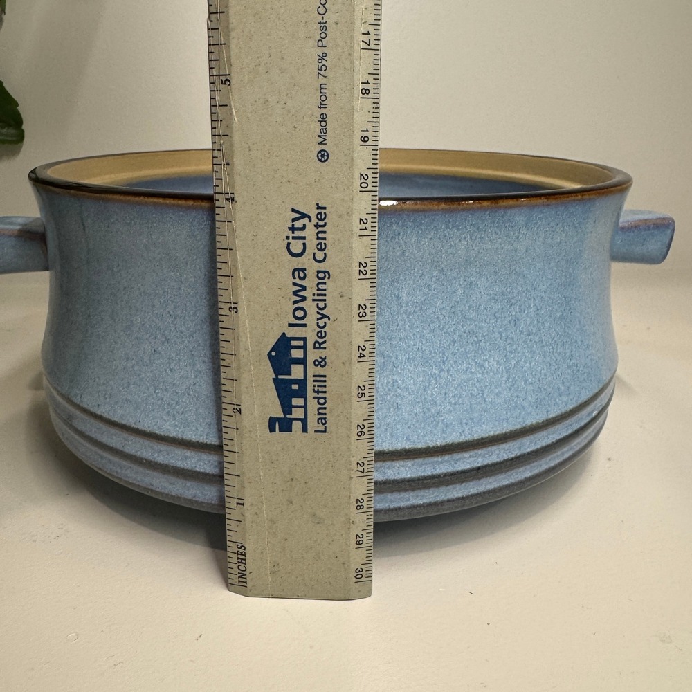 Denby-Langley Corfu Blue Stoneware Round Casserole Dish with Lid Made in England - Picture 11 of 12
